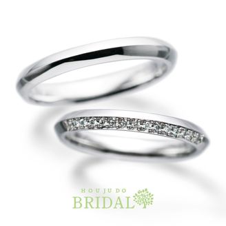 【宝寿堂(ほうじゅどう)】☆新作☆【宝寿堂】見る方向によって見え方が変わるように片側にだけダイヤを並べたマリッジリング《HM2853L/HD2853S》