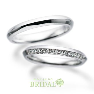 【宝寿堂(ほうじゅどう)】 ☆新作☆【宝寿堂】見る方向によって見え方が変わるように片側にだけダイヤを並べたマリッジリング《HM2853L/HD2853S》