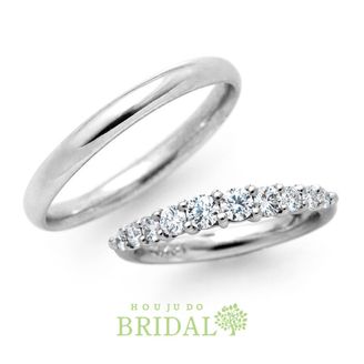 【宝寿堂(ほうじゅどう)】【宝寿堂】グラデーションのかかった豪華なハーフエタニティ《KM28/HD297》 ｜宝寿堂(ほうじゅどう)の結婚指輪