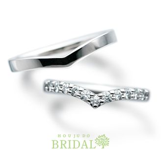 【宝寿堂(ほうじゅどう)】 【宝寿堂】スタイリッシュなV字ハーフエタニティ《HD2879/HM2835》