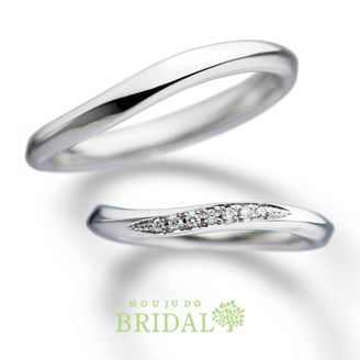 【宝寿堂(ほうじゅどう)】【宝寿堂】捻ったラインにメレダイヤがキラリ《HM2839l/HD2839s》