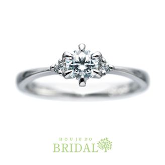 【宝寿堂(ほうじゅどう)】 ☆新作☆【宝寿堂】細身のフォルムに両脇に一つずつのメレが可憐《HD2878》