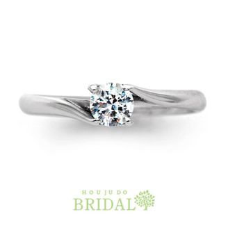 【宝寿堂(ほうじゅどう)】【宝寿堂】ほっそりアームで一粒ダイヤをそっと支えて《HE1781》