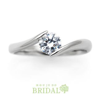 【宝寿堂(ほうじゅどう)】【宝寿堂】ねじれシンプルな一粒エンゲージ《HE1844》