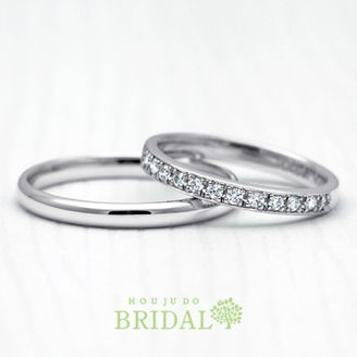 【宝寿堂(ほうじゅどう)】【宝寿堂】丸みシンプル＆半周メレの華やかハーフエタニティ《KM25/KD117》