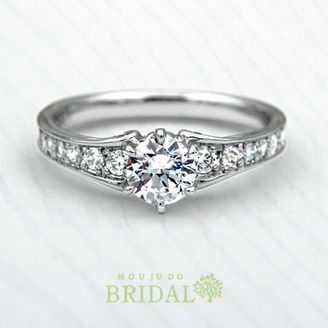 【宝寿堂(ほうじゅどう)】【宝寿堂】側面にも小さなメレが♪華やかゴージャスなエンゲージ《HD1917》