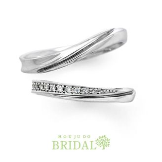 【宝寿堂(ほうじゅどう)】【宝寿堂】ウェーブ沿いのメレが女性らしさを強調《HM2292l/HD2292s》