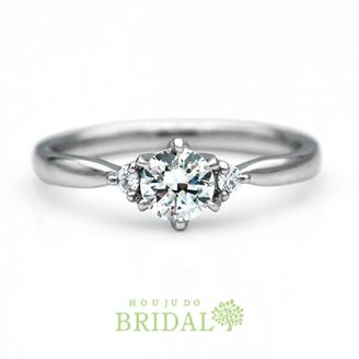 【宝寿堂(ほうじゅどう)】【宝寿堂】両サイドに1粒ずつ小さなメレが♪フェミニンなリング《HD2744》