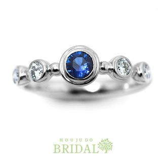 【宝寿堂(ほうじゅどう)】【宝寿堂】海よりも深く青いサファイアが神秘的なエンゲージリング《HD02549SA》