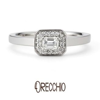 【garden(ガーデン)】 ＜Siena＞　全体のフォルムがエメラルドカットにデザインされた遊び心ある指輪