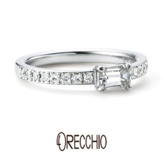 【garden(ガーデン)】 ＜Siena＞エメラルドカットダイヤの透明な輝き×メレダイヤの煌びやかな輝き