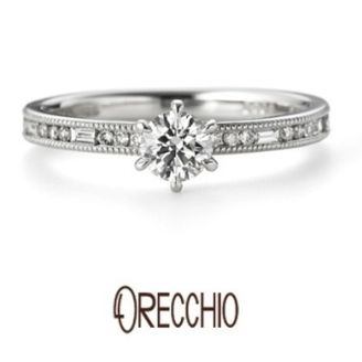 【garden(ガーデン)】グラッツィア～丸×四角のダイヤ×ミル打ちのデザインで存在感のある婚約指輪