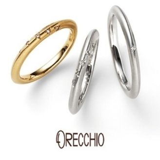 【garden(ガーデン)】＜pipi＞　流れ星のようにセッティングされたダイヤがキュートな結婚指輪