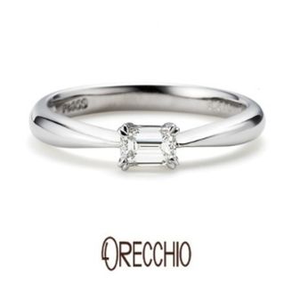 【garden(ガーデン)】＜pipi＞婚約指輪　エメラルドカットダイヤの輝きが際立つシンプルなデザイン