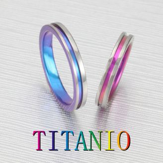 【CUORITA BRIDAL RING(クオリタ)】チタングラデーションの平打ちリング【千葉県柏のセレクトショップ】