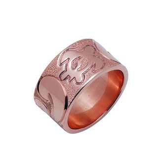 【LOVEST(ラヴェスト)】K14PGピンクゴールド/K14YGイエローゴールド・平打ち・シャイニングスクロール・10㎜幅・1.2㎜厚み・エッジ無し・ハワイ製