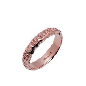 【LOVEST(ラヴェスト)】K14PGピンクゴールド/K14YGイエローゴールド・甲丸・オールフラワー・4㎜幅・1.2㎜厚み・カット・彫り・ハワイ製