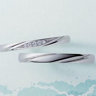 【LOVEST(ラヴェスト)】［Brise de mer］ブリーズドゥメール　５石ウェーブライン/幅太タイプ