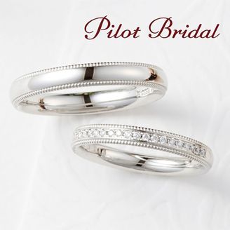 【PILOT BRIDAL(パイロットブライダル)】細かなミル打ちが美しいエレガントなリング　〈Happihess〉