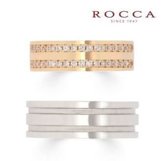 【ROCCA(ロッカ)】【ROCCA】幅広でもつけ心地◎！ゴールドが華やかなマリッジリング LR-1D/1L