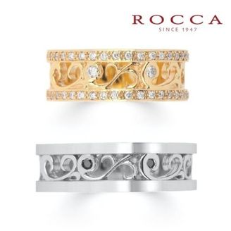 【ROCCA(ロッカ)】【ROCCA】唐草模様の透かしがおしゃれ！カジュアルマリッジリング DM-1D/1L