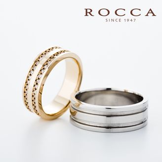 【ROCCA(ロッカ)】【ROCCA】幅広でもつけ心地◎！ゴールドが華やかなマリッジリング LR-1D/1L