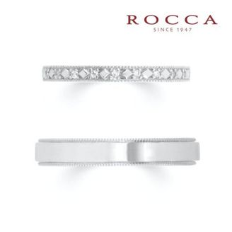 【ROCCA(ロッカ)】【ROCCA】さりげないミル打ちが可愛い！アンティークなマリッジリング AN-Pt-4D/1L