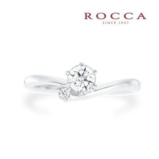 【ROCCA(ロッカ)】【ROCCA】サイドメレが可愛い！V字のシンプルエンゲージリング SW-12