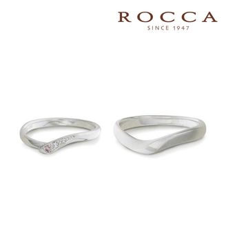 【ROCCA(ロッカ)】【ROCCA】さりげないピンクダイヤが可愛い！シンプルで仕事中も着けやすいマリッジリング HO-6D/6L