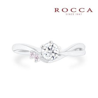 【ROCCA(ロッカ)】【ROCCA】さりげないピンクダイヤが可愛い！V字のシンプルエンゲージリング SW-15R