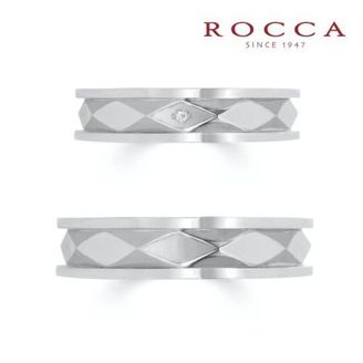 【ROCCA(ロッカ)】【ROCCA】スタイリッシュなダイヤ模様！個性的なマリッジリング CU-1S/1L