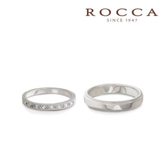 【ROCCA(ロッカ)】 【ROCCA】さりげないミル打ちが可愛い！アンティークなマリッジリング AN-Pt-4D/1L