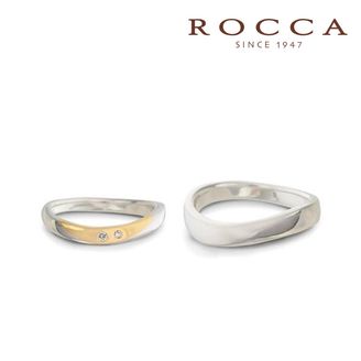 【ROCCA(ロッカ)】【ROCCA】コンビなので肌なじみ◎！柔らかなS字のマリッジリング KO-5S/5L