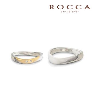 【ROCCA(ロッカ)】 【ROCCA】コンビなので肌なじみ◎！柔らかなS字のマリッジリング KO-5S/5L