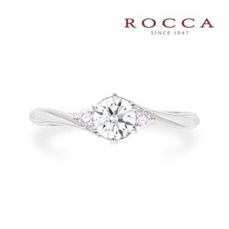 【ROCCA(ロッカ)】【ROCCA】サイドのピンクダイヤが可愛い！シンプルエンゲージリング SW-14R