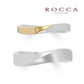 【ROCCA(ロッカ)】【ROCCA】コンビなので肌なじみ◎！柔らかなS字のマリッジリング KO-5S/5L