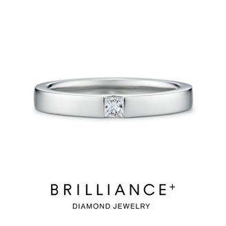 【BRILLIANCE+(ブリリアンスプラス)】PT950 ユニ スクエア プリンセスカット ダイヤモンド リング 2.7mm