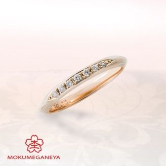 【BROOCH(ブローチ)】【杢目金屋】華やかなピンクゴールドとメレダイヤが可愛らしいリング