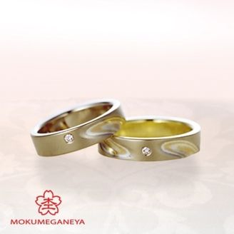 【BROOCH(ブローチ)】【杢目金屋】職人技が際立つ、木目金結婚指輪