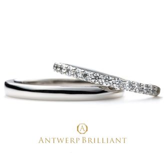 【BROOCH(ブローチ)】“D Line Star” Diamond half Eternity wedding band Ring ディーライン スター ウエディングバンドリング　