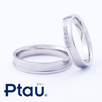 【アイアイイスズ ブライダル】 【Ptauピトー】同デザインのペアで幅を変えれば自分の指にもしっくりくる！≪フラット≫