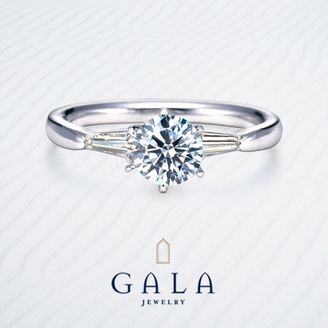 【GALA JEWELRY(ガラジュエリー)】【GALA】テーパード・バゲットカットの脇石が凛とした印象に