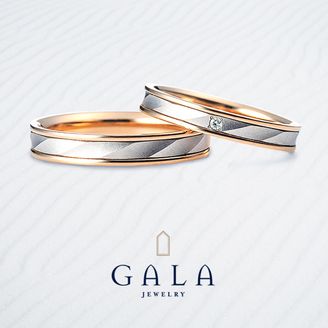 【GALA JEWELRY(ガラジュエリー)】 【GALA】立体的なプラチナと柔らかい印象のピンクゴールドが絶妙なマリッジリング