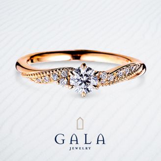【GALA JEWELRY(ガラジュエリー)】GALA_【0.2カラット】「品質」と「価格」へのこだわり_ピンクゴールドの婚約指輪（キュート）