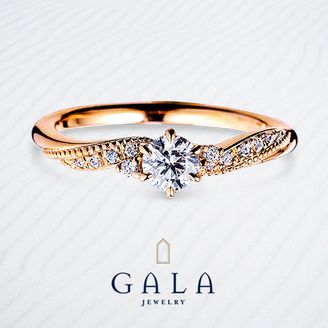【GALA JEWELRY(ガラジュエリー)】 GALA_【0.2カラット】「品質」と「価格」へのこだわり_ピンクゴールドの婚約指輪（キュート）
