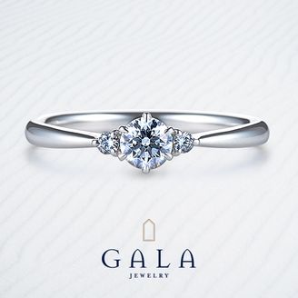 【GALA JEWELRY(ガラジュエリー)】 【GALA】2つのメレダイヤと細身のアームがフェミニンなエンゲージリング＊