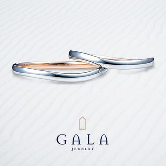 【GALA JEWELRY(ガラジュエリー)】【GALA】細身のウェーブに内側のピンクゴールドでさりげないかわいさを♪