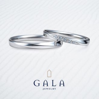 【GALA JEWELRY(ガラジュエリー)】【GALA】当店人気No.1！メレダイヤとクロスラインが調和するマリッジリング☆