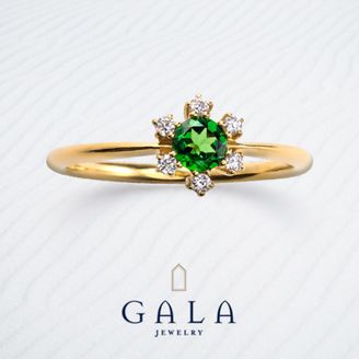 【GALA JEWELRY(ガラジュエリー)】【GALA】カジュアルスタイルにぴったり！グリーンガーネットリング