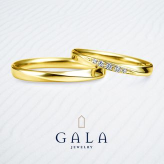 【GALA JEWELRY(ガラジュエリー)】【GALA】シンプルなフォルムでありながらイエローゴールドが華やかなリング